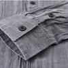 Spring and Summer Men's Linen Long-sleeved Shirt Casual Pleated Pullover Shirt