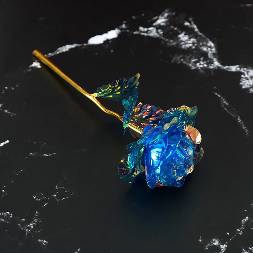 24K Blattgold Rose Blume Kreatives Geschenk Simulierte Blume Valentinstagsgeschenk Einzelne Vergoldete Rose Bouquet Box Heimdeko