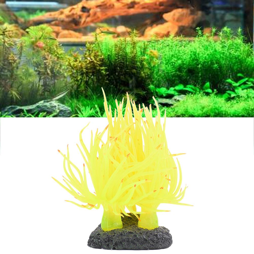 Artificial Pink Sea Anemone Coral Aquarium Decoration Fish Tank Ornament Lifelike Soft Flexible Non Algae Causing Water