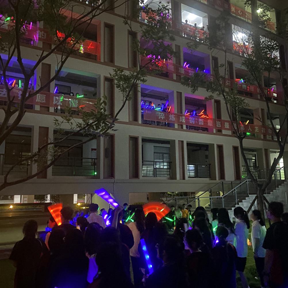 Light-Up Foam Sticks Sponge Fluorescent Stick Glow In The Dark Built-in Button Battery Party Wedding Festival Supplies