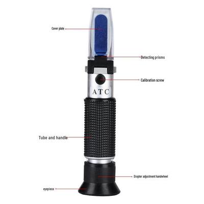 Handheld Weinrefraktometer Alkoholtester: 0-25% Zucker, 0-40% Saccharometer.