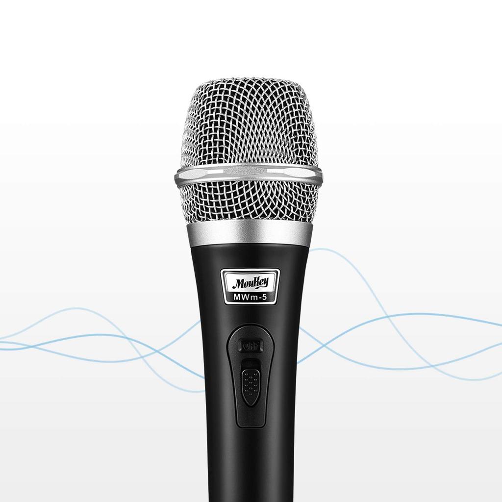 Moukey Dynamic Microphone with 13ft Cable, Metal Handheld Heart-Shaped Wired Karaoke Microphone for Singing, Stage, and Parties, Compatible with