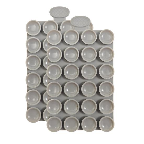 

2Pcs Silicone Phone Holder 24-Suction Cup Grips for Hands-Free Viewing Sticky Gel Pad for Desk And Car Dash серый