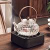 Japanese Style High Temperature Resistant Glass Teapot with Wooden Handle Filter for Electric Stove Brewing
