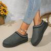 Women Warm Suede Snow Boots Autumn Winter Woman Slip On Platform Boats Close Toe Hair Half Slipper Female Cotton Shoes