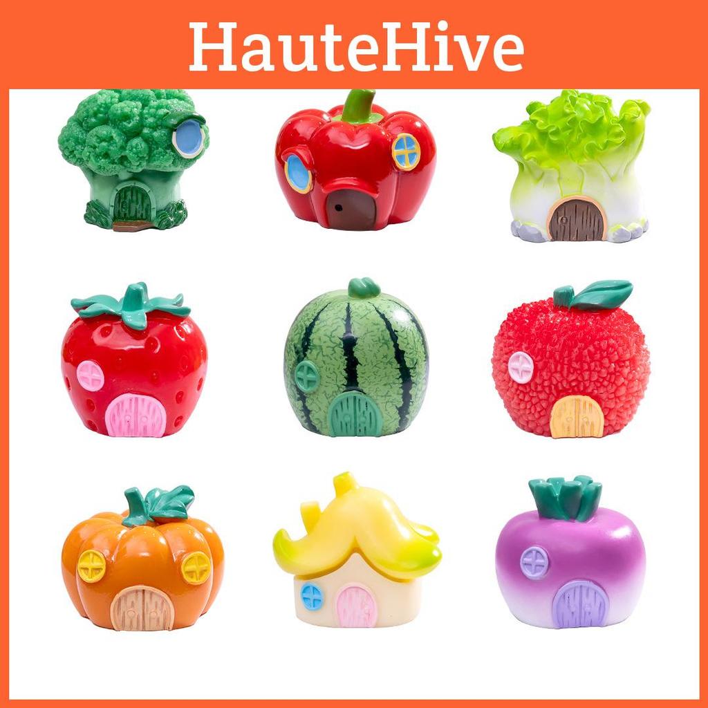 Adorable Resin Vegetable Fruit House Miniatures For Diy Garden Decor And Terrariums