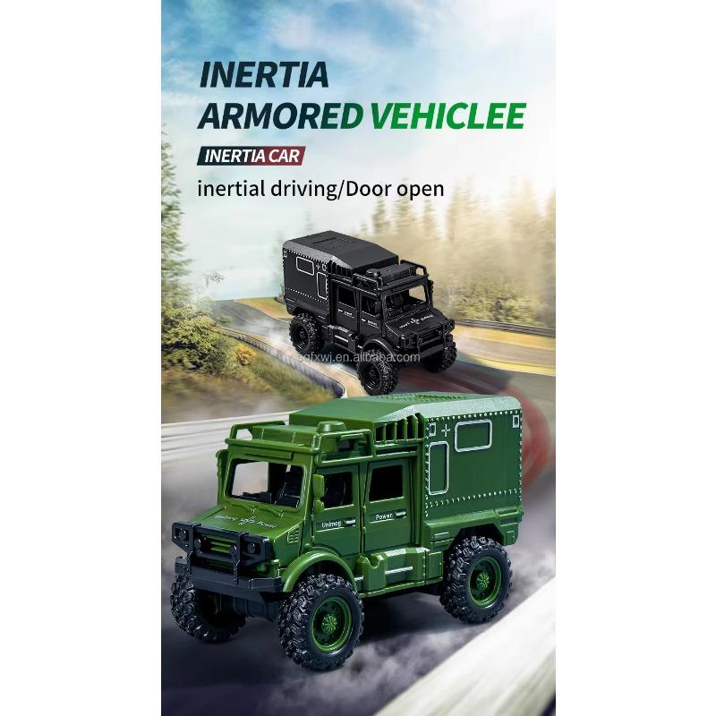 New Design Military Armored Car Model 4WD Off Road  Friction Diecast Vehicle Toys Truck for Kids