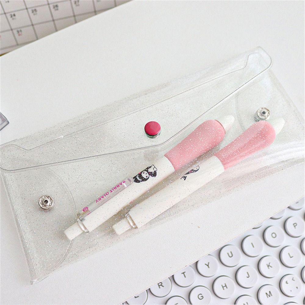 Transparent Pencil Case Glitter Stationary Organizer PVC Pencil Bags Cosmetic Bag