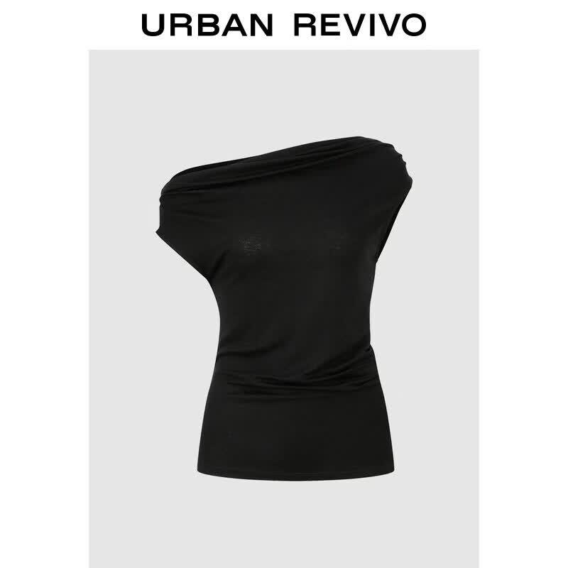 Women s Off-Shoulder Pleated Slim-Fit T-Shirt M