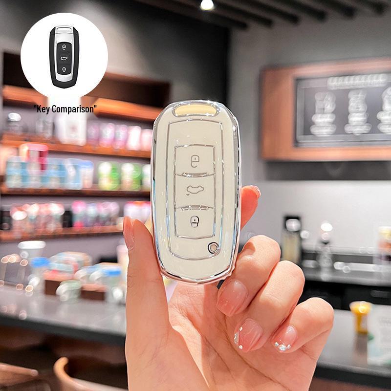Compatible with Geely Panda Mini, Mini Boyue, Vision X3, Emgrand GS, Borui, Premium Key Case.