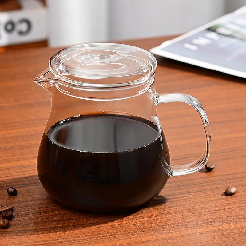 Kaffekanna i glas Stor kapacitet hög borosilikat värmebeständig kalltålig glaskanna Uppvärmning hushåll kallbryggningskanna Handbryggningskanna
