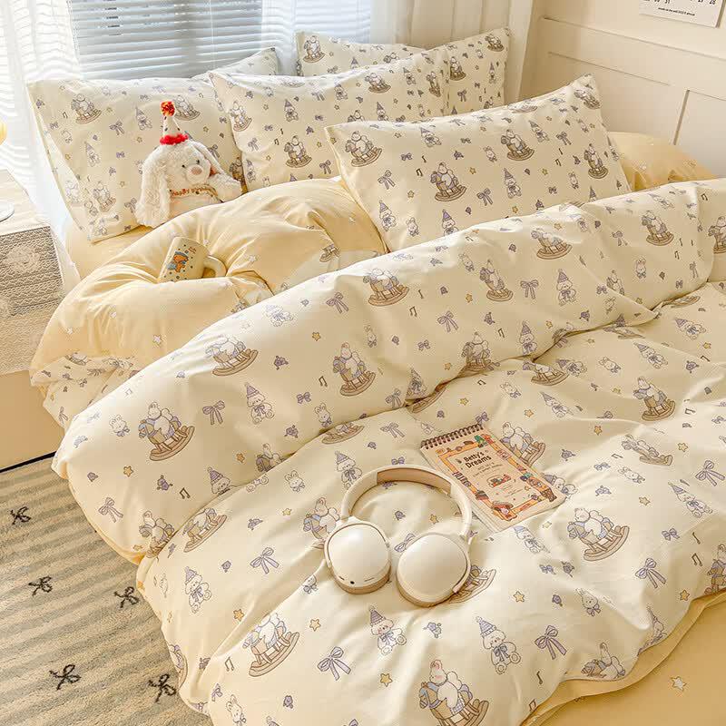 Red Bean Class A Pure Cotton 3-Piece Bedding Set for Dorms