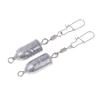 2Pcs Fishing Sinkers Weights Bullet Sinker Rolling Swivel With Interlock Snap Connector 10/15/20/25/30/40/50/60G Fishing Tackle