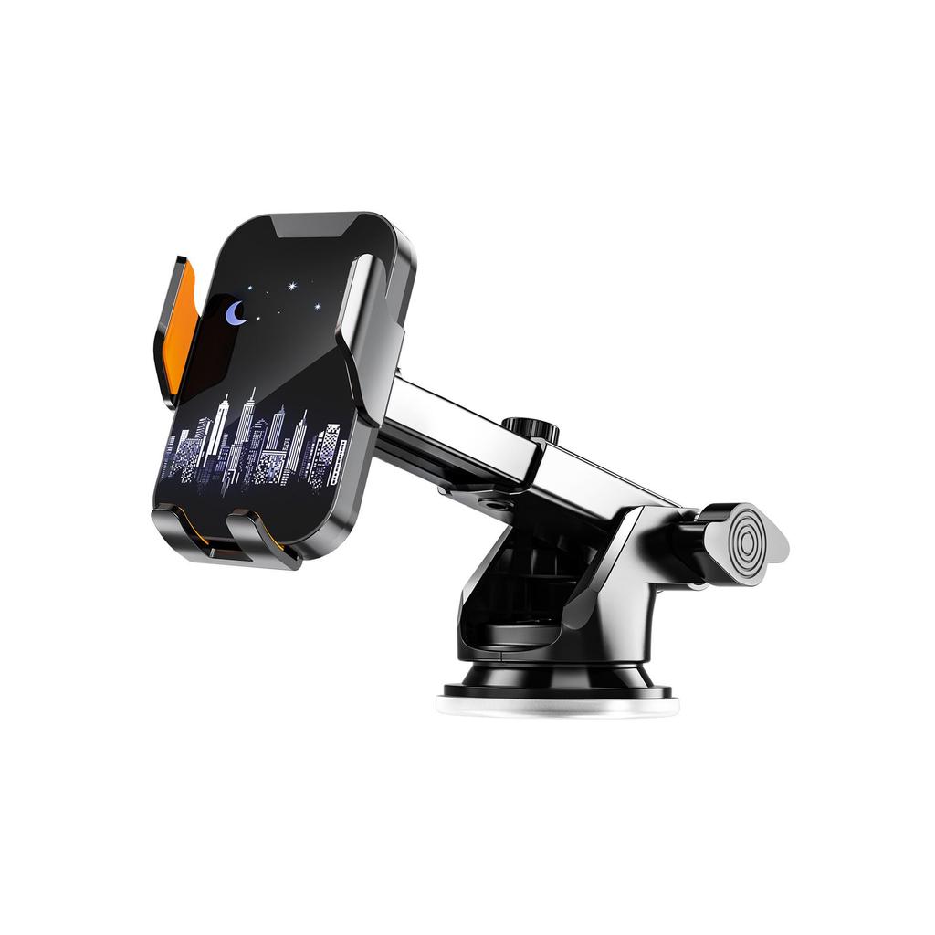 Creative Car Phone Holder with Spring Damping Clip for Dashboard - Bustling City Design