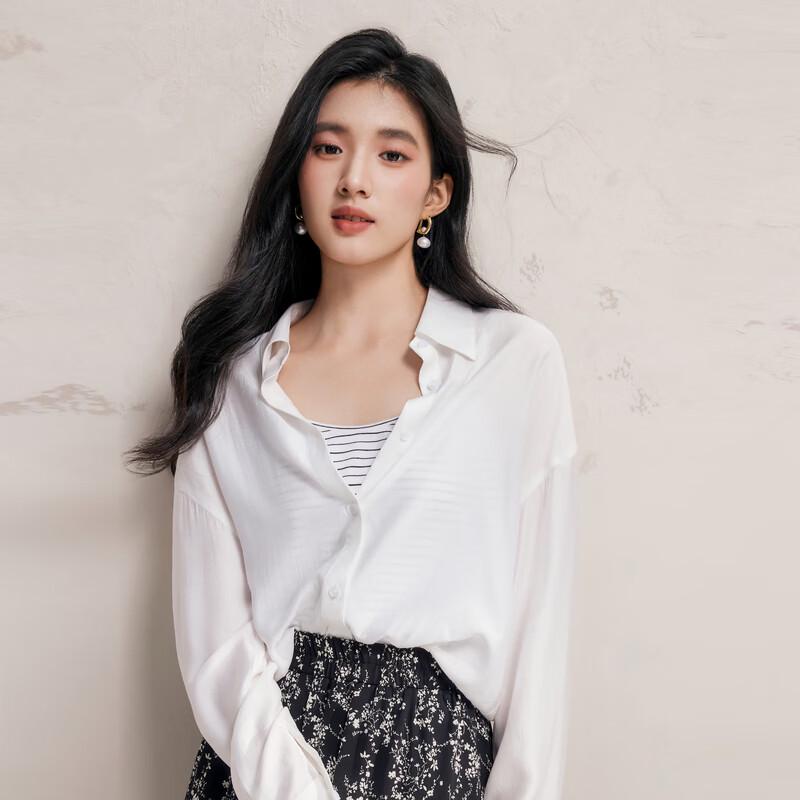 Women s Classic Faux Two-Piece Lapel Shirt M