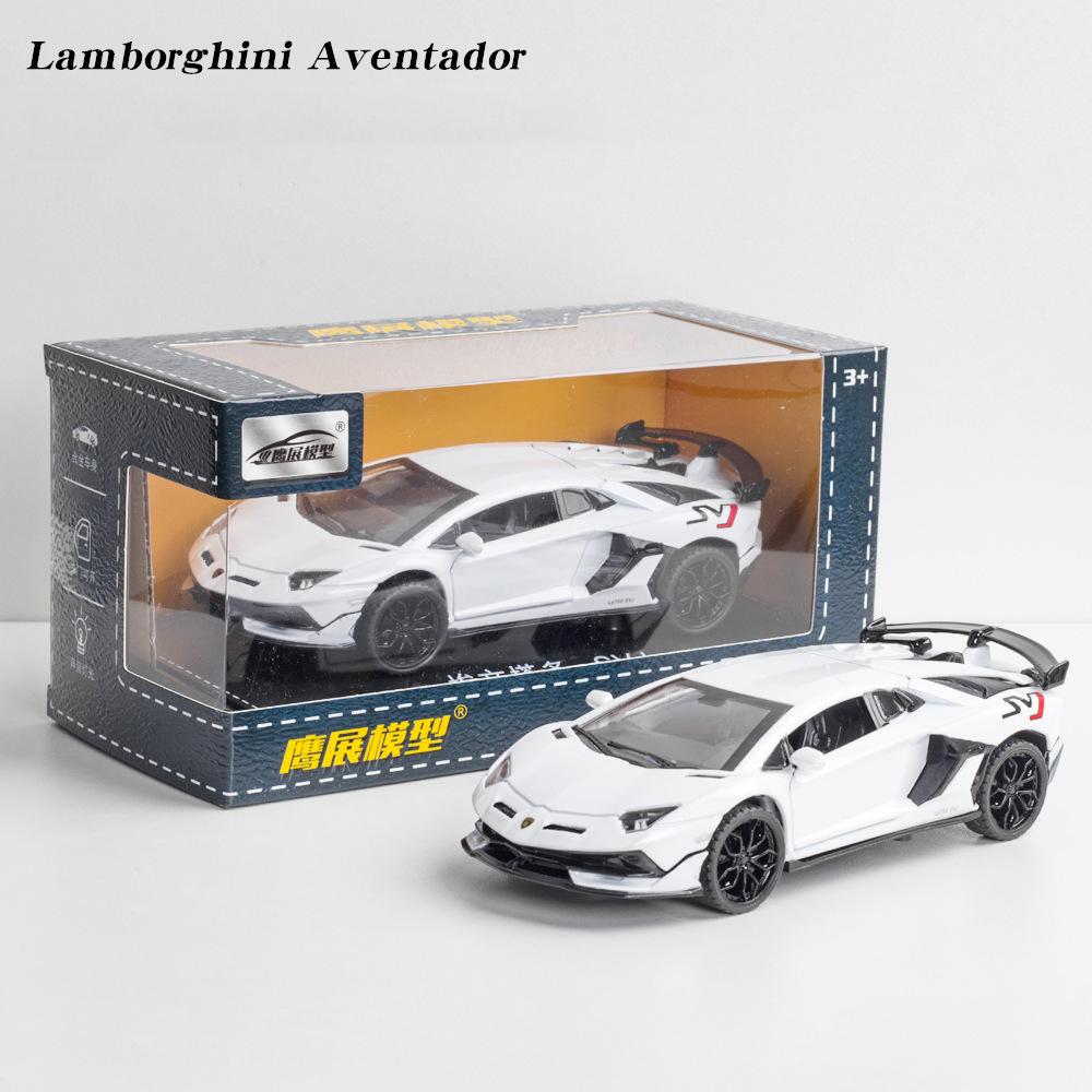 1:32 масштаба Aventador SVJ, литая под давлением модель автомобиля из сплава, литье под давлением, игрушечный транспорт, модель автомобиля со звуковым светом, коллекция игрушек для детей, подарок 1/32-15x7x3.5cm белый