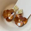 1 Pair Women Stud Earrings Exaggerated Flower Shape Drop Earrings French Style Earrings Jewelry Accessories