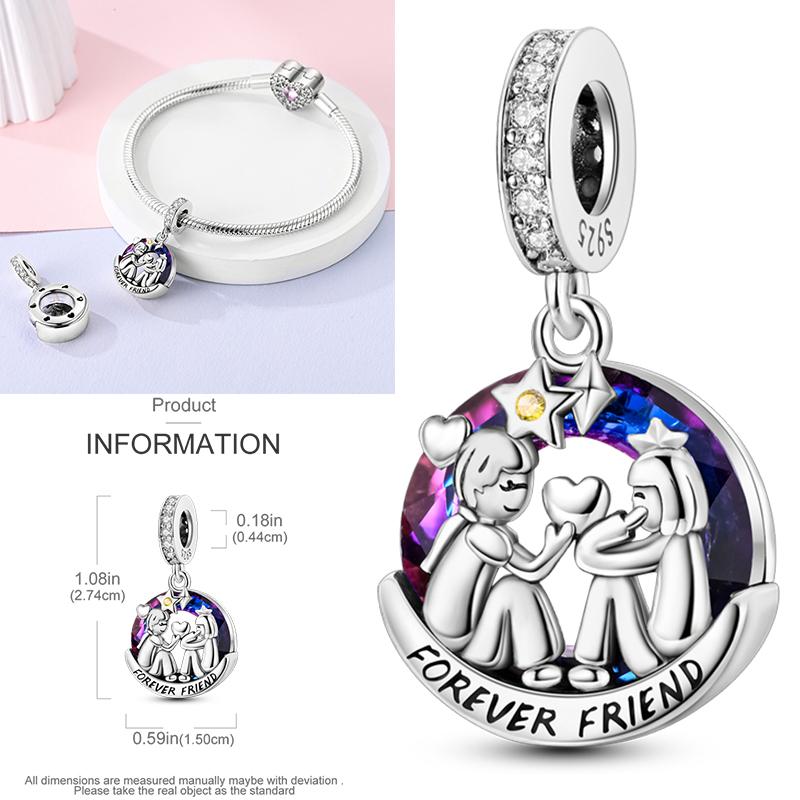 Charms Bead Copper Starlit Sky Moon Sun Earth Universe Charm Fit Bangle Bracelet Necklace Diy Jewelry