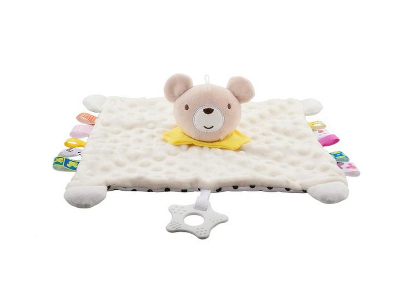 Funnyzoo Baby Animal Soothing Toy & Blanket with Teether and Rattle Bib
