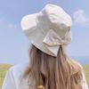 Cotton Wide Brim Cap Sunscreen UV Protection Sun Hat Trendy Bow Bucket Hat  Seaside