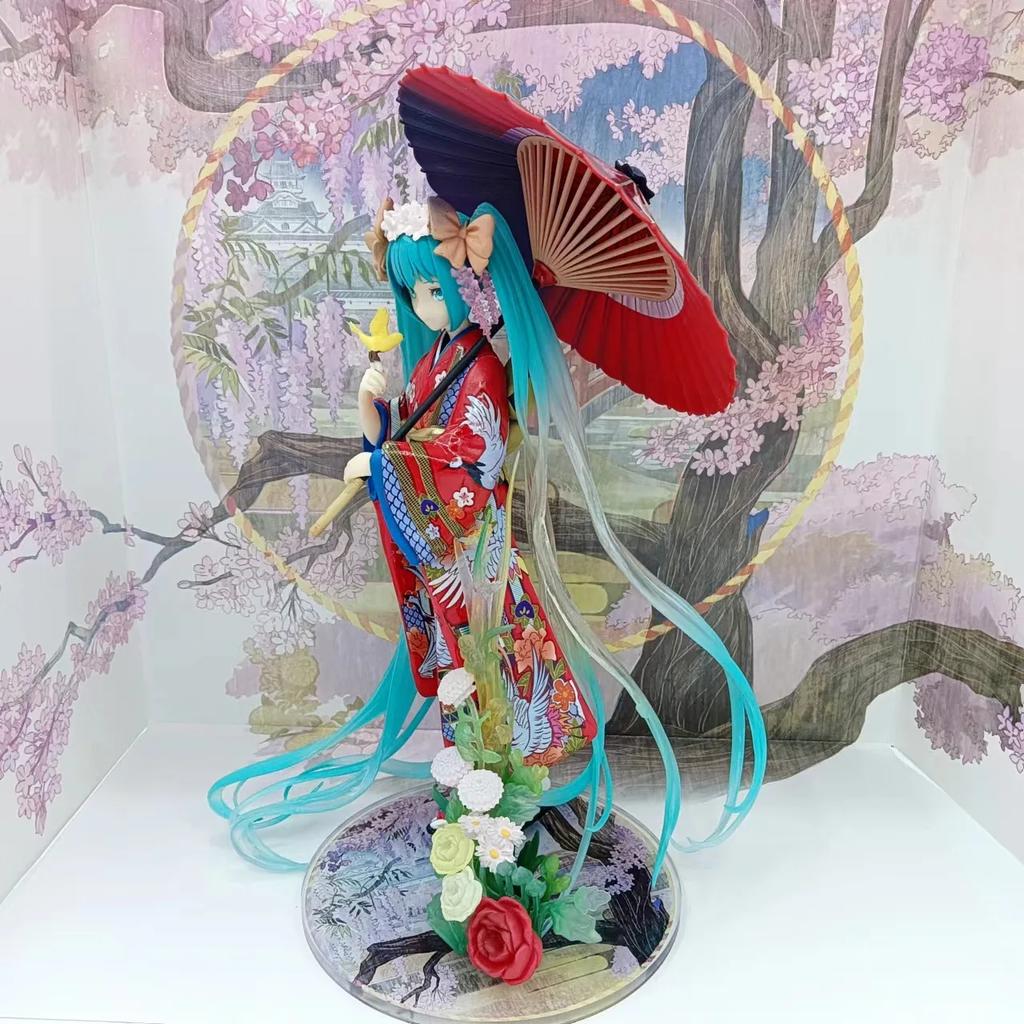 CUTIE NOUĂ Kimono Hatsune Miku Anime Umbrelă Seria Fete Frumoase Figurină de Acțiune din PVC Jucării Model Ornamente Cadouri pentru fani