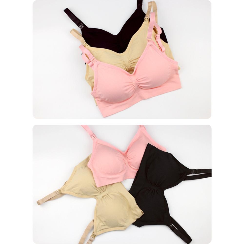 Women's Plus Size Maternity Nursing Bra, Front Open Wireless Push Up Seamless Breastfeeding Lingerie
