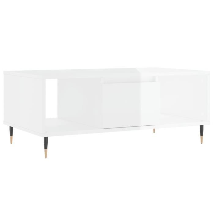 VidaXL Coffee Table High Gloss White 90x50x36.5 Cm Engineered Wood 830582