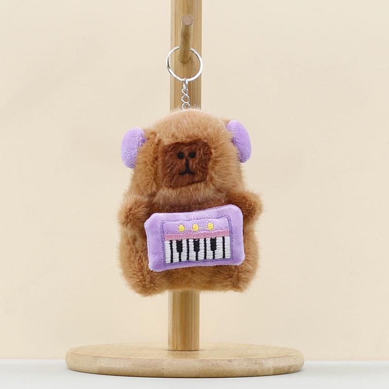 Music Capybara Band Mini Plush Pendant Toy Collectible Gift For Kids Desk Decor