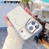 KEYSION Matte Skin Feel Lens Stand Phone Case for Magsafe for iPhone 17 Pro Max Magnetic Wireless Charging Shockproof Back Cover