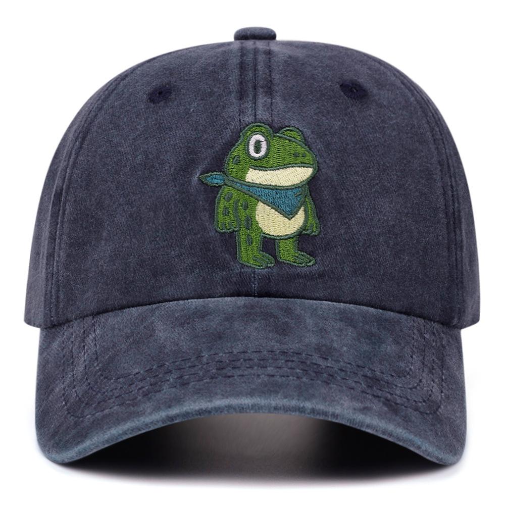 Baseball Cowboy Stitching Embroidered School Old Vintage Washed Frog Cute Cartoon Caps Women Men Outdoor Casual Duck Hats
