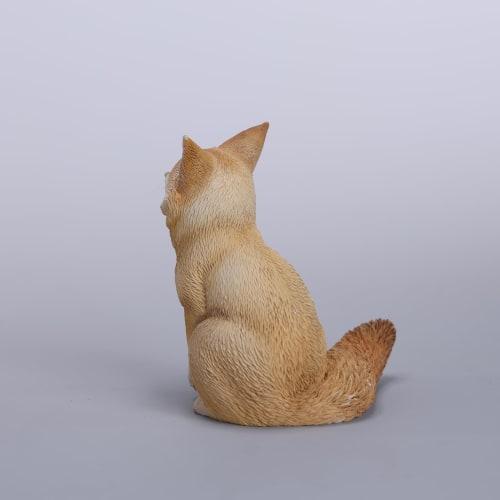 JXK Baby Fox Figure Statue, Miniature Fox, Resin Model, Desk Accessory, Decoration, Birthday Gift, Painted, Fully Assembled