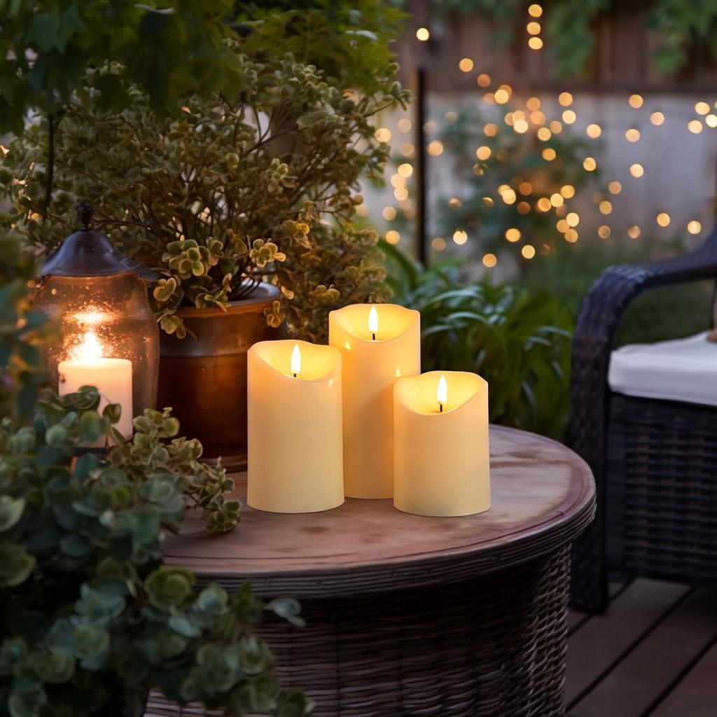 3PCS Wedding Decor Candles Lights LED Flickering Flameless Candles Concert Atmosphere Candle for Party Halloween Festive Decor