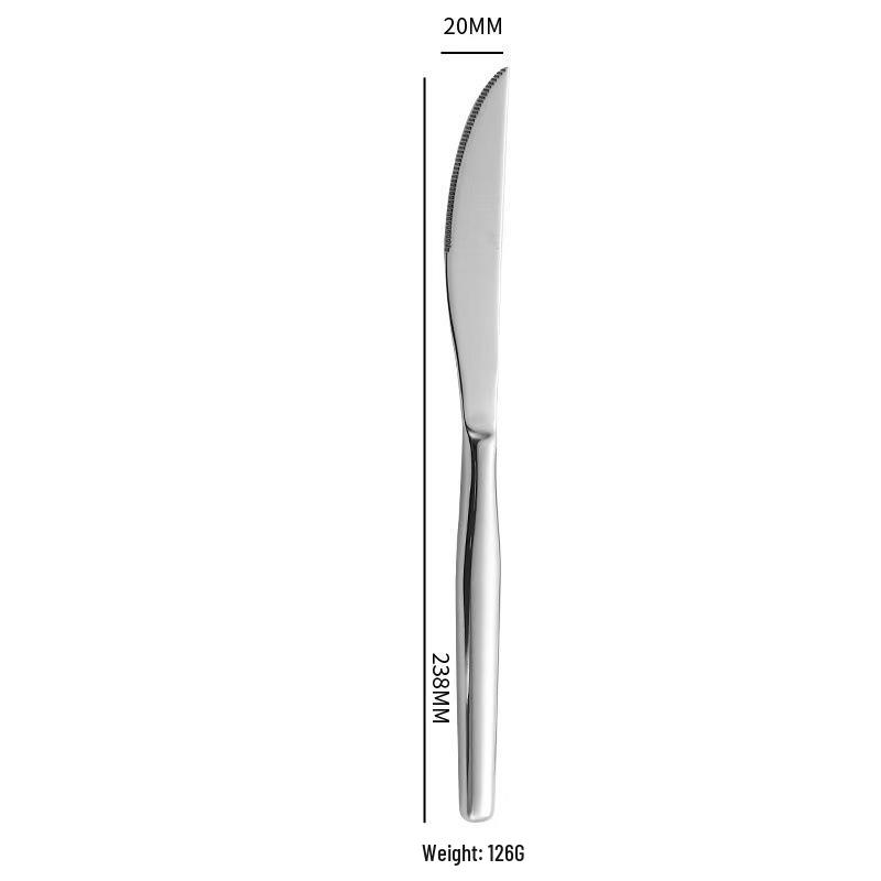 Mirror Polished 304 Stainless Steel Cutlery Set: Knife, Fork, Spoon – Ideal for Hotels and Western Restaurants