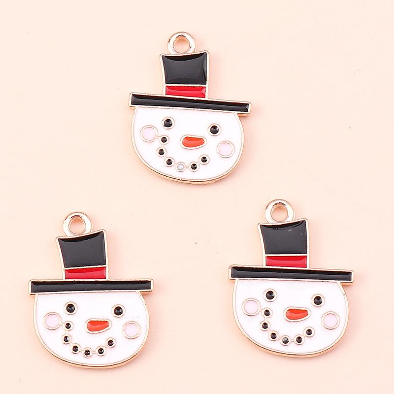 10pcs 15x22mm Cartoon Christmas Charms Enamel Santas Claus Charms Pendants for Jewelry Making DIY Necklace Earrings Accessories
