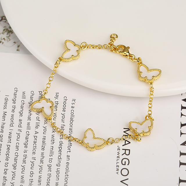 INS Hot Selling New Insect Butterfly Bracelet Personalized Natural Stone Adjustable Bracelet For Woman Girl Zircon Daily Wear