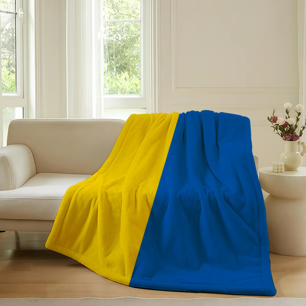 Nation Flag U Ucrania Blanket For Sofa Office Bed Plane Travel Sleep Read Relax Camping Soft And Warm