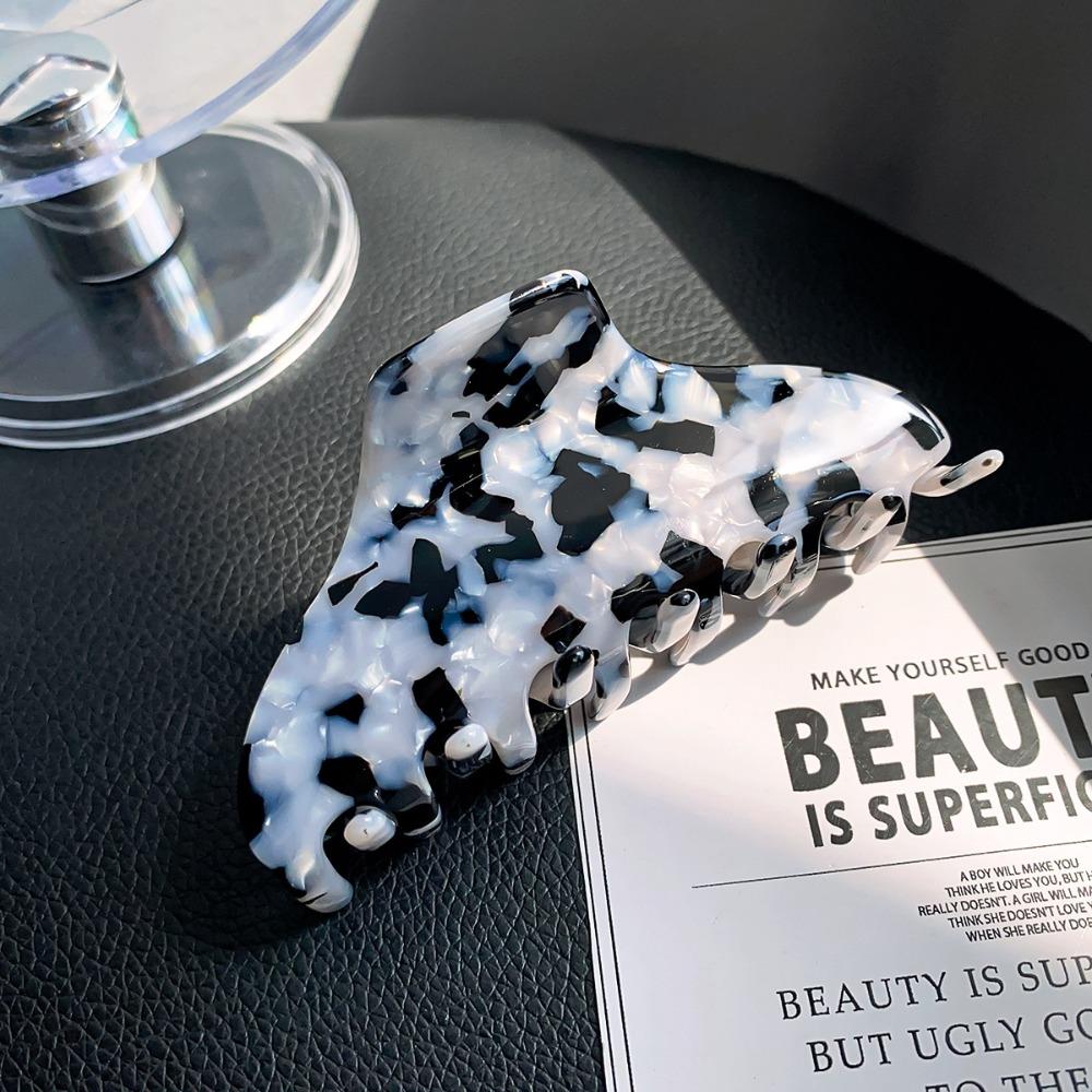 Hair Clip Fresh Acetate Hair Claw Solid Color Tortoiseshell Hair Claw Printing Shark Clip  Girls