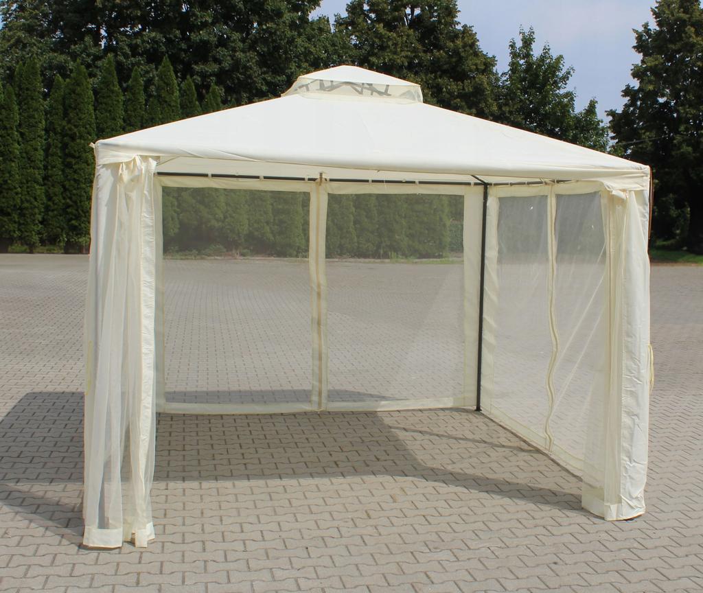 Pavilion Garden Tent Gazebo With Mosquito Net Beige