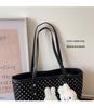 Korean Style Polka Dot Large-Capacity Women's Tote Bag - Fashionable, Casual, and Cute for Daily Commuting