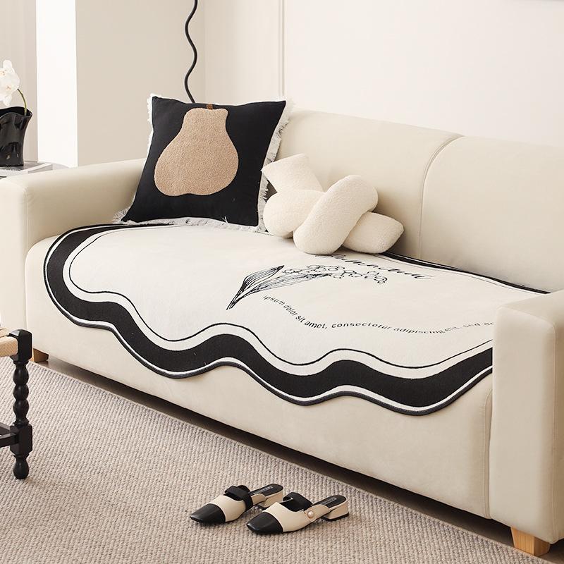 Winter Britischer Retro-Stil Sofakissen Leichter Luxus Hochwertiges Sofa Handtuchbezug Tuch Rutschfestes Sofakissen