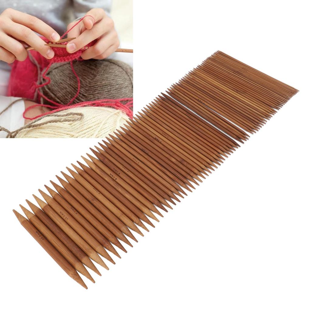 75 Pieces Knitting Needles Set Carbonized Bamboo Sweater   Double Pointed Knitting Needles