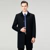 Spring New Men's Medium and Long Trench Coat Middle-aged Lapel Black Casual Large Size Dad Coat