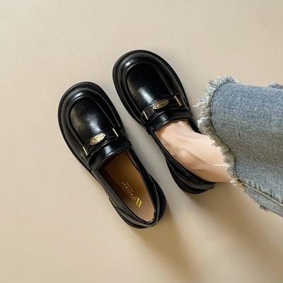 Mocasines Suaves, de Suela Gruesa, Versátiles de un Paso para el Trayecto Diario, Zapatos Individuales para Mujer