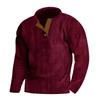 Men's Outdoor Corduroy Long-Sleeve Henley Hoodie - Solid Color, Spring/Autumn 2025 Collection