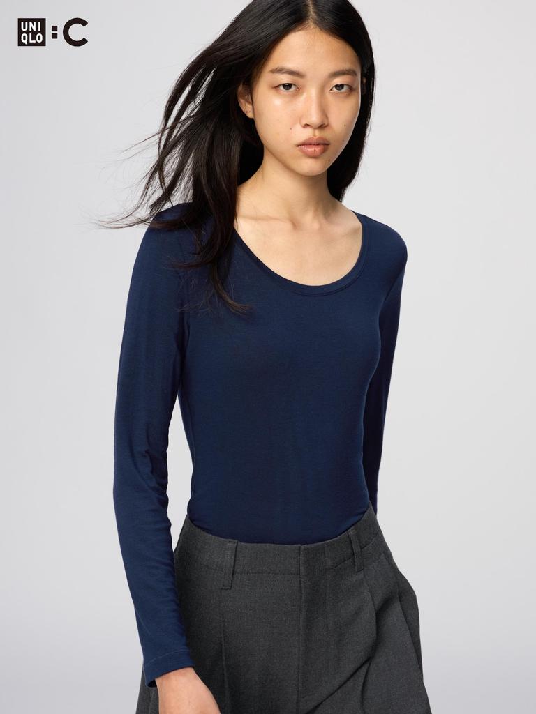 Uniqlo HeaTTech Cashmere Blend U Neck T