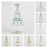 Iron Small Tabletop Christmas Tree Simulates Glowing Bell Decorations Trees