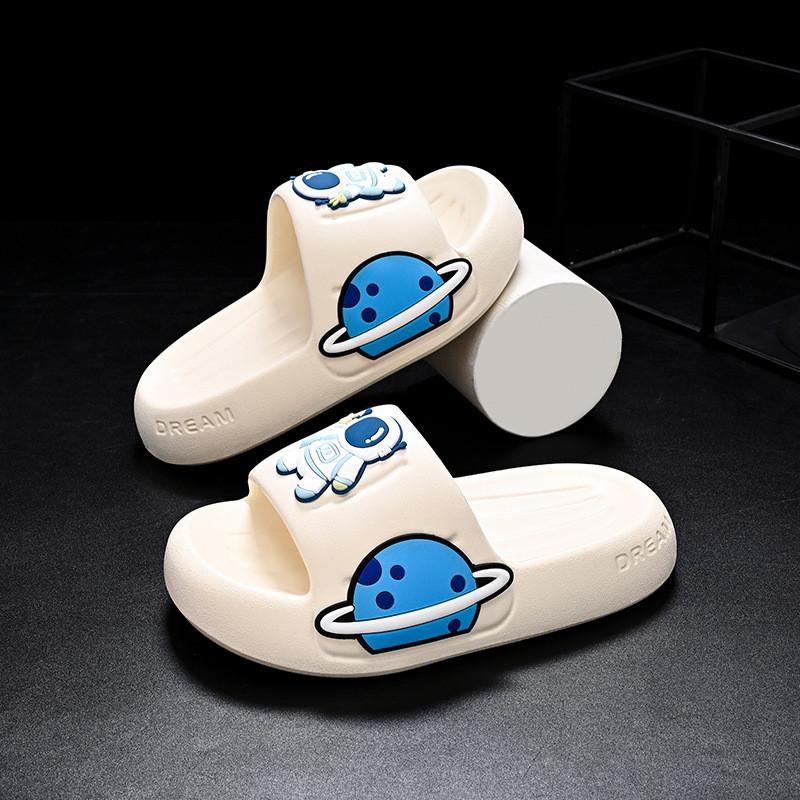 Cartoon Design Trendy Kids Slippers For Boys And Girls Featuring Soft Eva Material In Green Yellow And Pink