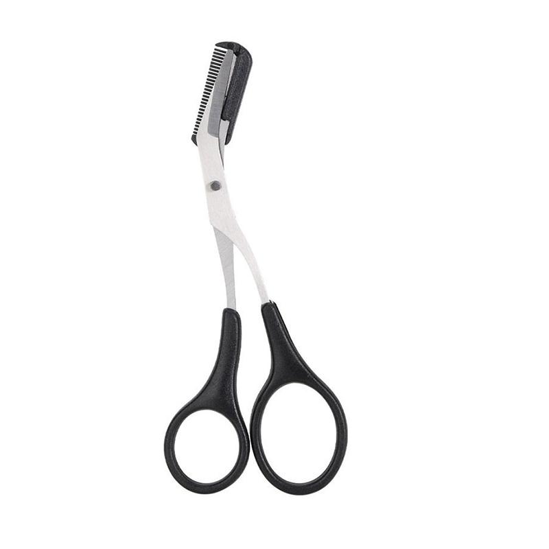 Kadın Paslanmaz Çelik Kaş Şekillendirme Kesme Makası Tarak Saç Dökücü Güzellik Aracı