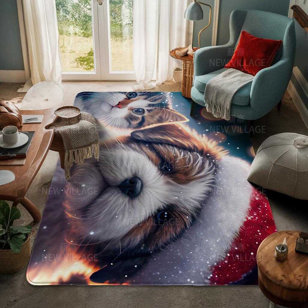 House Entrance Carpet Home Door Mat Living Room Bath Foot Bathroom Non-slip Water Absorption Rugs Bath Merry Christmas Winter