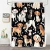 Cute Dogs Shower Curtain Puppy Watercolor Animals Pet Cartoon Funny Fabric Bathroom Decor Curtain With Hooks, 70Wx70H
